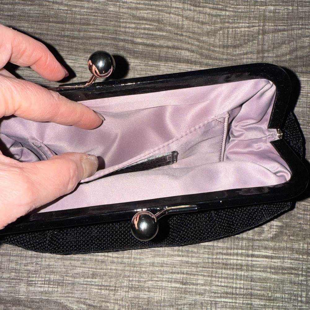 COACH Black Sequin Clutch - Picture 3 of 4